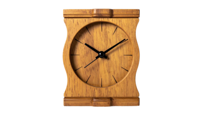 Wooden table clock with curved edges