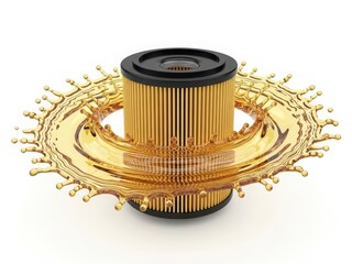 Golden oil filter with radiating design