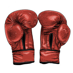 Illustration vector boxing glove with dotted