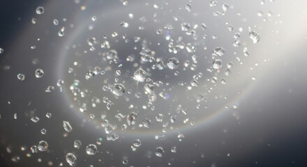 Sunlight refracted through water droplets