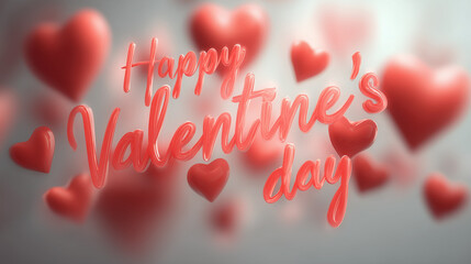 Happy Valentine Day celebration with red hearts and joyful atmosphere, perfect for expressing love and affection