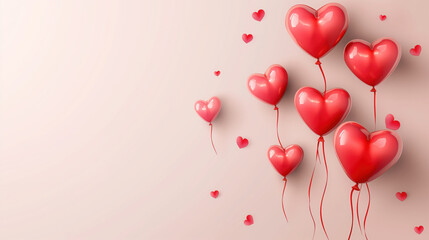 Heart shaped balloons create romantic atmosphere, perfect for love celebrations and special occasions