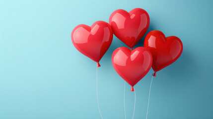 Heart shaped balloons create festive and romantic atmosphere, perfect for celebrations and special occasions