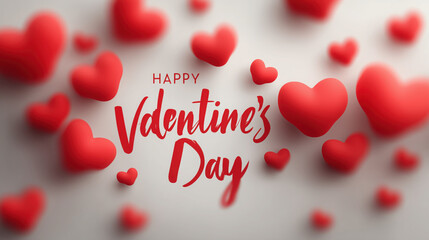 Happy Valentine Day celebration with red hearts creating romantic atmosphere, perfect for expressing love and affection
