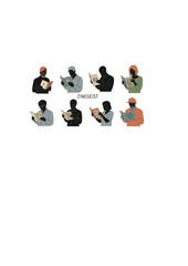 Zinegeist Silhouette of Person with Handmade Zine for Analog Storytelling and Explorecore DIY Creative Hobby Lifestyle Concept Vector