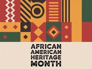 African american heritage month celebration with colorful geometric patterns