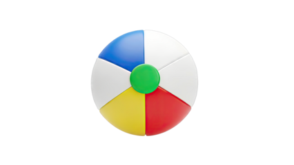 Colorful Beach Ball with Green Center