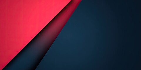 Abstract background with a diagonal red panel, and blue shapes. Modern design, vibrant colors, minimalist style, simple