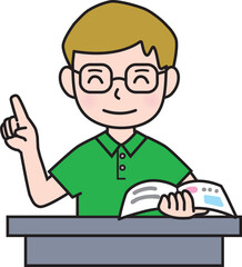 解説をする男性・吹き出し・コメント・先生