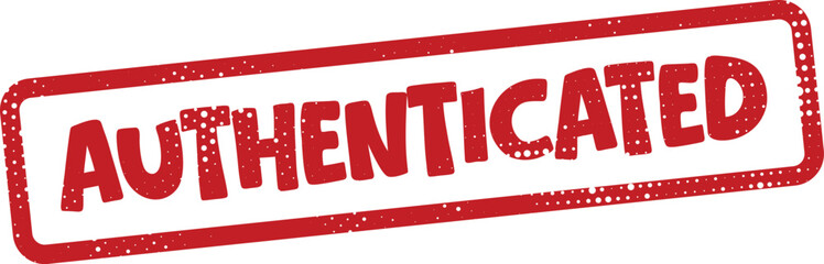 Red authenticated stamp