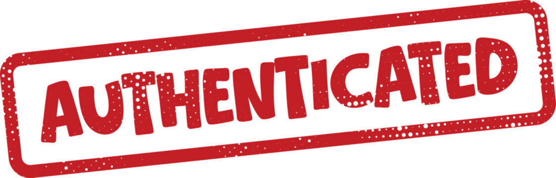 Red authenticated stamp