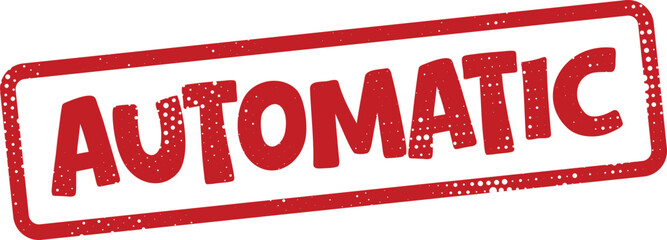 Red automatic stamp on white background