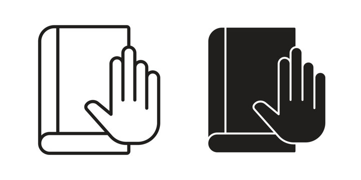 Pledge icons symbol, logo illustration. Vector graphics set
