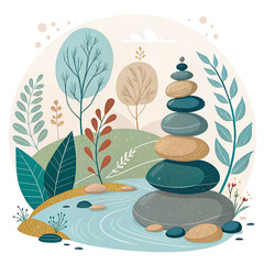 zen stones and water