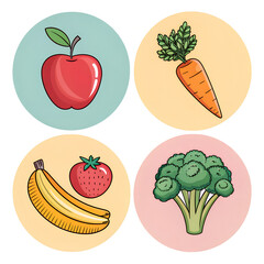 set of vegetables icons