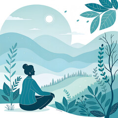 vector illustration of a tropical landscape