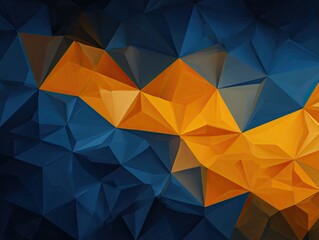 Abstract geometric pattern in shades of blue and orange
