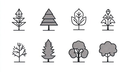Fototapeta premium Tree Icons Collection (6)