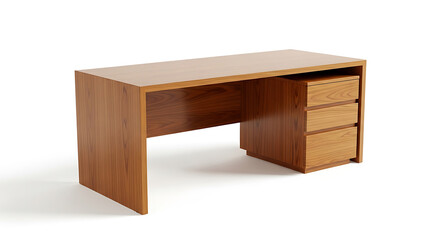 Modern wooden desk with drawers for office use