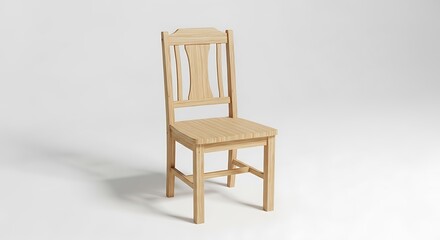 Simple wooden chair with natural finish