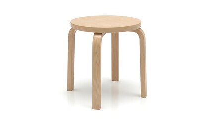 Simple wooden stool with three legs