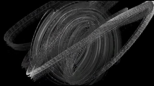 Abstract chalk strokes create patterns on a black and green board in an art studio