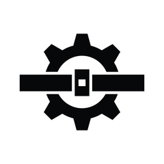 Obraz premium Black gear icon with horizontal bar