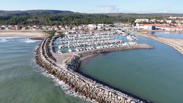 Port de plaisance de Narbonne plage dans l'Aude en Occitanie (France)