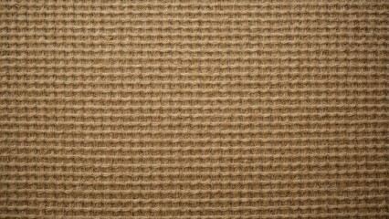 A realistic coarse jute fabric texture background with thick fibers and warm golden brown tone