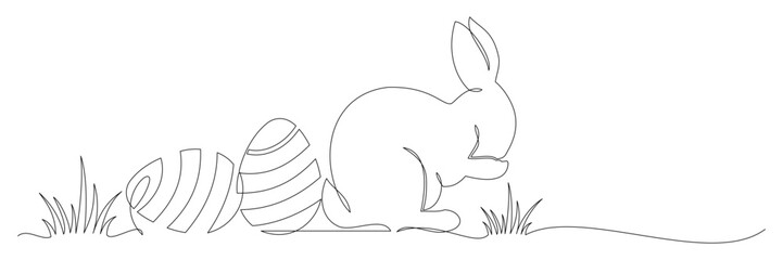 line art style of Easter eggs with bunnies vector 1.eps