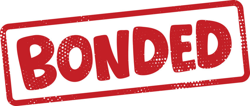 Red bonded stamp seal with distressed texture