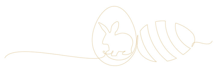 line art style of Easter eggs with bunnies vector.eps