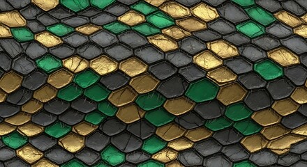 Shiny scales in gold green colors.
