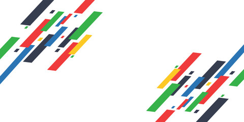 Curved colored lines on a white background.
