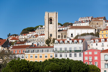 Alfama district and Cathedral of Lisbon, Portugal