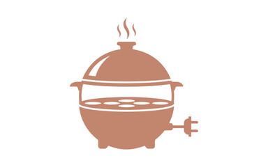 vector color icon representing an egg cooker.
