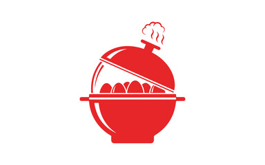 colorful vector icon of an egg cooker.
