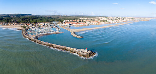 Port de plaisance de Narbonne plage dans l'Aude en Occitanie (France)