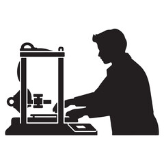  A person operating a 3d printer, demonstrating modern manufacturing and design processes