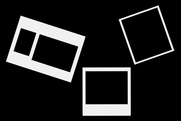 Set of old photo frames