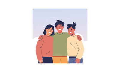 Diverse Group Of Friends Illustration