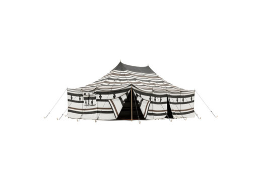 Black and white patterned Arabic Sadu tent png on transparent background