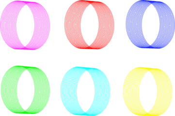 Bright multi-color abstract lines isolated with real transparent background for design