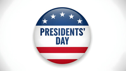 Presidents Day badge with American flag colors and stars president day 2026 America button