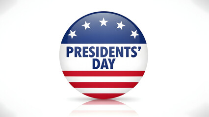 Presidents Day button with American flag and white stars president day 2026 America badge