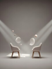 Two Abstract Chairs Representing Connection, Support, and Therapy