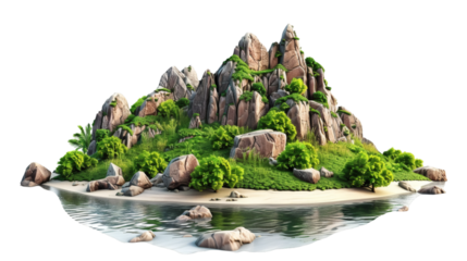 Island isolated on white background