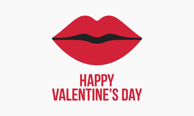 Red Lips Valentine Love Illustration