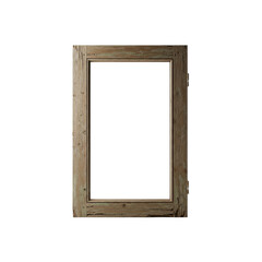 Old wooden window frame isolated on Transparent Background