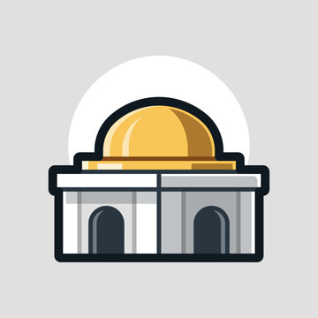 Islamic Golden Mosque Digital Illustration
